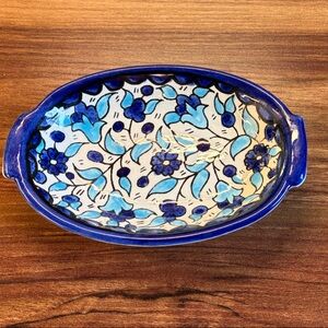 Elegant Blue Floral Ceramic Soap Dish